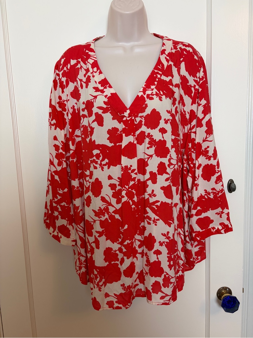 Cynthia Rowley Woman Vermillion Print Blouse (plus size)